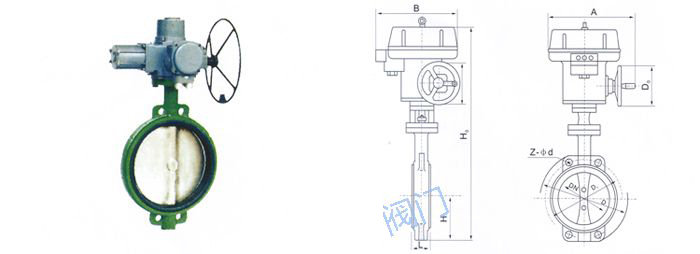 D971X電動(dòng)對夾式襯膠蝶閥 D971X電動(dòng)對夾式襯膠蝶閥